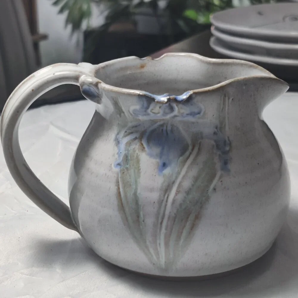 Handmade Pottery Cream & Sugar Set by Patricia Eggen, ' Iris